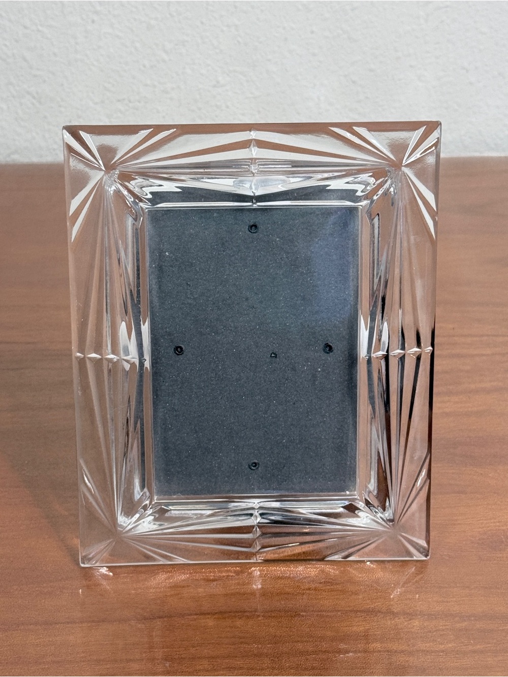 Vintage Faceted Crystal Glass Picture Frame 3.5x5 Photo